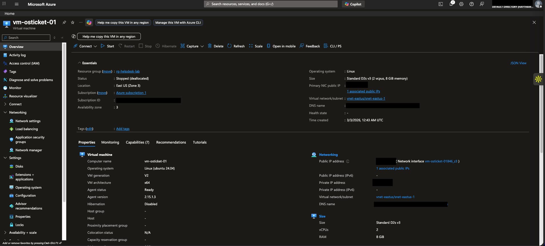 Enterprise Help Desk Lab – osTicket on Microsoft Azure